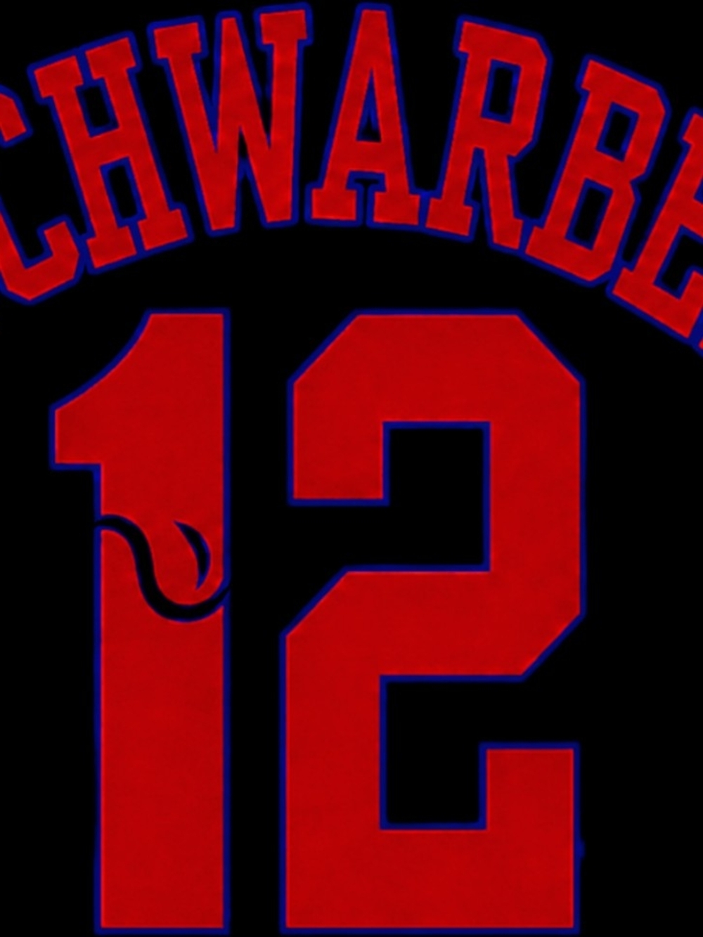 Red Edition Men's Black Jersey with Red Number 12